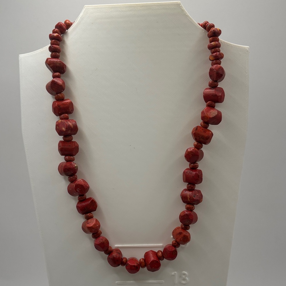 Silpada Red Coral Bead Necklace Sterling Silver Toggle Clasp 925 A1109